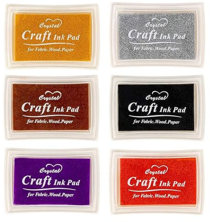 6 Pcs Ink Pads for Stamping, Ink Pad, Stamp Ink, Ink Pads for Crafting, for Use in Card Making, Paper Craft, Scrapbook, Canvas, Rubber Art