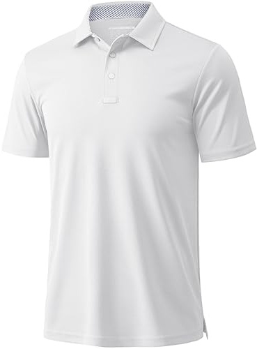 MAGCOMSEN Polo Homme À Manches Courtes MODÈLE Sport PERFORMANT Blanc M