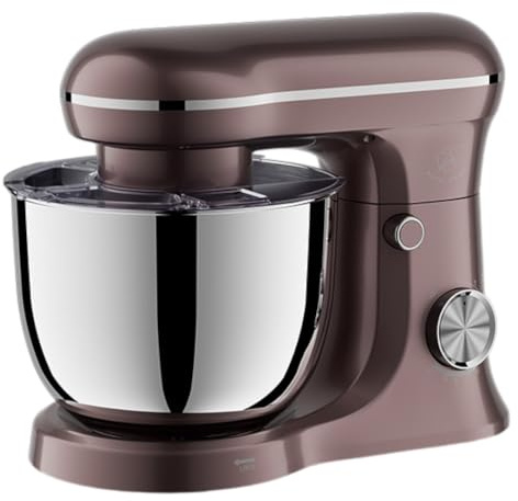 Royal Swiss Robot de cocina amasadora amasadora 5L 1500W - Cuenco de acero inoxidable 5L - 10 velocidades + función pulso - Movimiento Planetario 360° - Batidor, gancho, batidor - Silenciador (verde