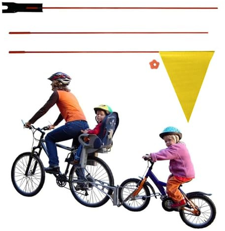 Zibeem Bandera de, Bandera de Bicicleta Ajustable con Poste de Bicicleta, de Seguridad de Bandera de de poliéster Duradero de Altura Ajustable para niños, Adultos, Regalo de