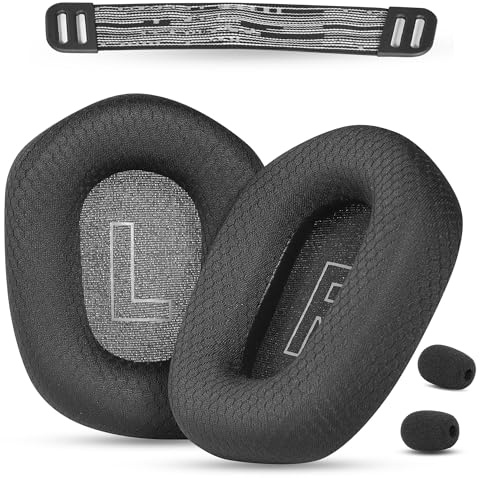 Gobelieve Ricambio padiglioni auricolari e Archetto di ricambio Compatibile con Logitech G733, G535, G335 Cuffia Cuscinetti per cuffie con Tessuto resistente