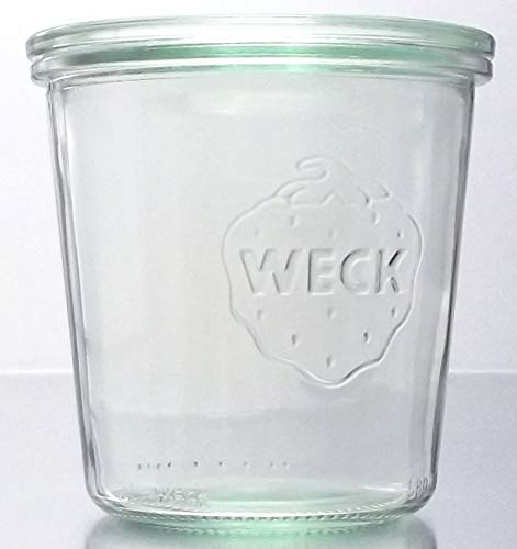 6 Weck tarros de conservas (, 0,5 L Forma rr100 con tapa de cristal y selección accesorios en el original Weck cartón