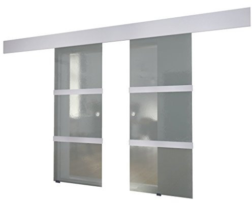 glas dubbel skjutdörr glasdörrsskjutdörr av glas 205 x 75 cm (varje dörr)