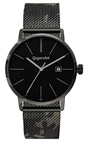 Gigandet Herren-Armbanduhr Minimalism Quarz Uhr Analog Milanaise Edelstahlarmband Camouflage Dark G42-017