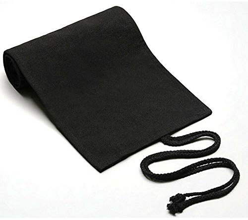 Vogueingtool Estuche de lona enrollable, rollo para lápices, lona color negro, estuche enrollable multiuso, gran capacidad, organizador de lápices, 72 lápices