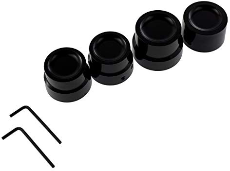 HDBUBALUS Främre bakre axel mutteröverdrag axel lock passar till Harley Sportster XL 1200 Dyna Softail Fat Boy Touring Street Road Electra Tri Glide 4 st Svart