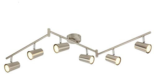 SEESEER LED Ceiling Spots, 6 Light Spotbars With Rotate and Angle Adjustable Features, Indoor Lighting for Kitchen, Living Room and Bedroom, Includes 6 X 3W Bulbs