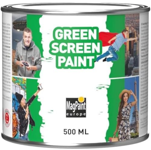 MagPaint - Greenscreen Paint - Premium Water Based Paint - Matt Finish - Create the Perfect Backdrop for Filmmaking - For Chroma Key Video Production - 5m² Coverage - 0.5L