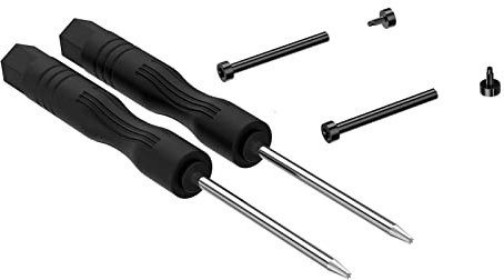 Hijiawee 2 viti di ricambio in acciaio inox con 2 cacciaviti per Amazfit T-Rex/T-Rex Pro Watch accessorio (nero, testa piatta)
