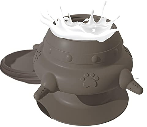 Teksome Lait d'allaitement - Poste d'allaitement en Silicone pour Nourrir Plusieurs Chiots | Bols d'allaitement en Silicone avec Ventouse et 4 tétines pour Lapins et Chatons