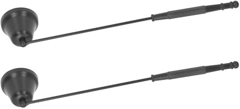 2Pcs Candle Snuffer Cover Candle Cover Bell Shape Tool Candle Extinguisher Candle Extinguishing Bell for Long Pack Candle Extinguisher Candlesnuffers (Black)