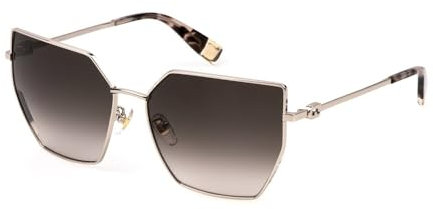 FURLA Damen Sfu786 Sonnenbrille, Glänzend, Rot, Gold, 61