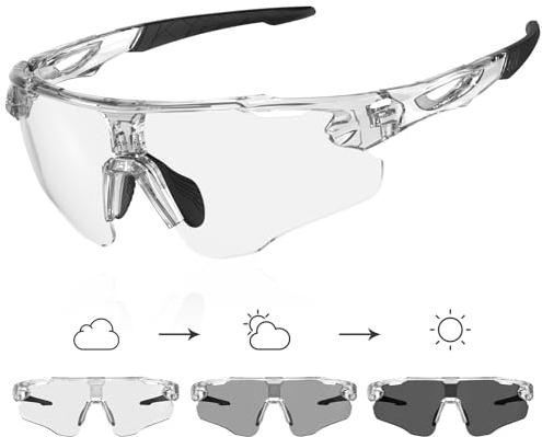X-TIGER Fahrradbrille Selbsttönende Sonnenbrille Herren Damen Photochromatisch Sportbrille TR90 Rahmen für Mtb Radfahren Laufen