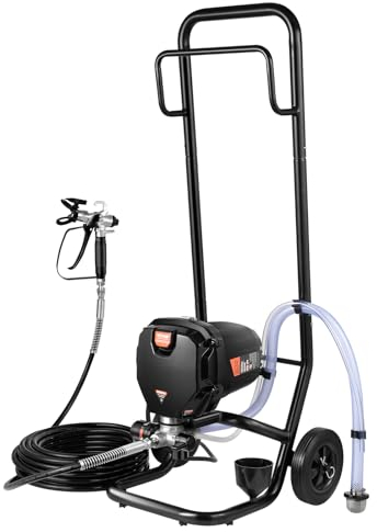VEVOR Pulverizador de pintura sin aire enrollable 750W 3000psi, pulverizadores de pintura Máquina de pintura en aerosol Sistema de pulverizador de pintura sin aire de alta presión con manguera de 15 m