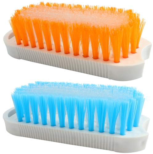 Roellgs Bürste, robuste Bürste zum Reinigen mit steifen Borsten, Reinigungsbürste für Dusche, Bad, Teppich, Küche und Wanne, 2 Stück