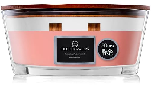 DECO EXPRESS Velas Aromaticas Perfumadas con Variedad de Fragancias, 2 Mechas, Velas Larga Duracion Hasta 50 Horas, Regalos para el Hogar, San Valentín o Día de la Madre (Jazmín)