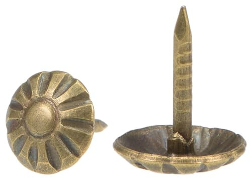 TA-VIGOR 25 Pcs Upholstery Tacks Pins, Upholstery Nails, Decorative Furniture Nails & Thumb Tacks for Sofa Chair Bed Antique Upholstery Studs - 8x10mm (Bronze)