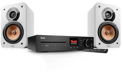Teufel Ultima 20 KOMBO 3 SE - Chaîne HiFi Stéréo avec Bluetooth et CD, Puissante, LAN, WiFi, Radio Numérique Dab+, USB, Système 3 Voies, Musique, Films, Jeux (Blanc)