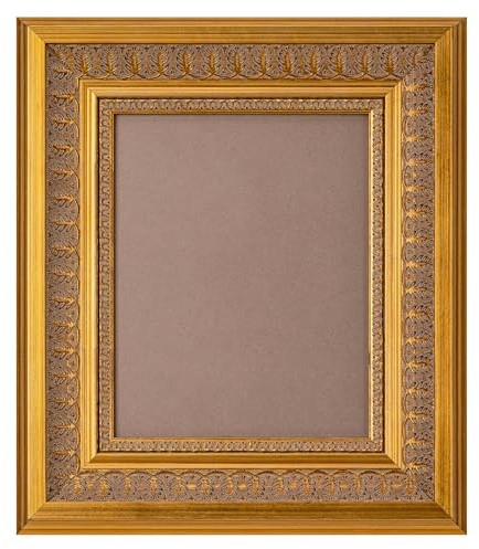 ArtXO 8x10 Vintage Picture Frames Gold, Canvas Frames for Poster and Photo, Ornate Wood Frame without Mat