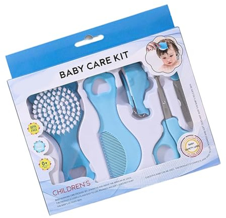Set di 5 pezzi per la cura della salute del bambino, con spazzola per capelli, pettine e tagliaunghie, kit per la toelettatura dei neonati e bambini delicati