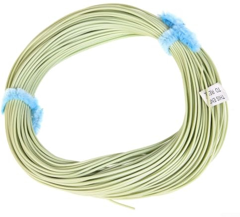 Línea de pesca con mosca de 100 pies con peso hacia adelante WF4F-WF8F cónico, línea flotante verde musgo fluorescente para un fácil lanzamiento y fijación del líder, diseño sin empalme, compatible