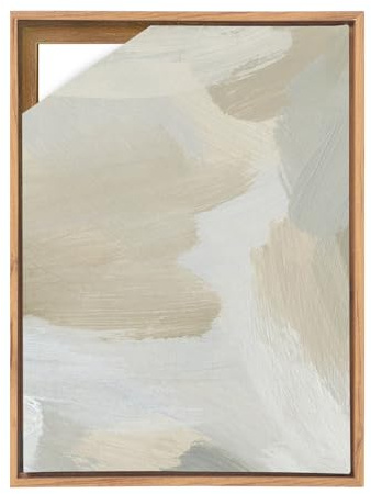 YCBTREE Canvas Frame 50x70cm, MDF Floating Frame for Stretched Canvas No Glass No Back Panel Wall Art Frame for Oil Paintings & Artwork (Natural Wood, 30×40cm)