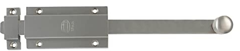 Amig - Pasador de Sobreponer para Puertas Mod.3700 - Pestillo de Seguridad Plateado para Colocar Horizontal o Vertical - De Latón Acabado en Cromado Mate - Medidas: 250 x 48 mm - Incluye Tornillos