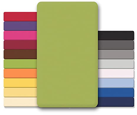 CelinaTex Jersey Topper Spannbettlaken Lucina 200x200-200x220cm grün 100% Baumwolle gekämmt bis 12cm Matratzenhöhe Spannbettbezug, Leintuch, Bettlaken, elastisch, Strech, Oeko-Tex