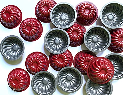 CULIMI Teglia per mini torte - Set di 20 pezzi teglia-forno stampo-torta stampo-dolci muffin teglia rivestimento antiaderente (Torta)