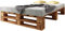 sunnypillow Palettenbett M2 aus Holz 140 x 200 cm mit Lattenrost, Doppelbett, Familienbett - erhöhtes Ehebett Bettgestell Futonbett Komforthöhe Geflammt Massivholzbett