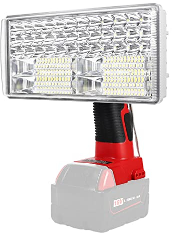 YEX-BUR 40W 4200LM Cordless LED Work Light for Milwaukee 18V Li-ion Battery, Portable Flashlight Spotlight Torch Super Bright Jobsite Light with USB Port Charging for Car Repairing, Camping, Emergency