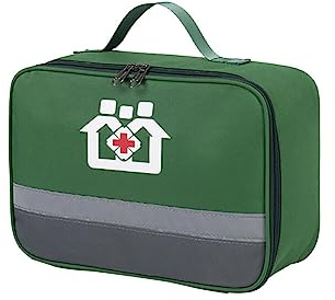 ISAKEN Trousse de Médecine Sac d'urgence, Médical Étanche de Grande Capacité Sacs à médicaments, Portable Vider Poches Trousse Pharmacie Sac de Médecine Portable pour Bureau Maison Voyage Vert-M