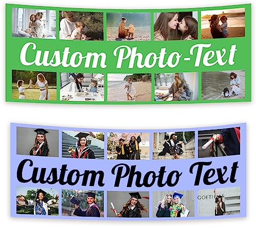 Banner Selbst Gestalten Personalisierte Foto text banner - Abschlussbanner, Ruhestandsbanner, Vatertagsbanner, Muttertagsbanner, Geburtstagsbanner Kann drinnen und draußen verwendet werden