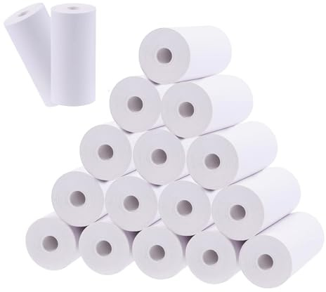 15 rullar termopapper för barnkamera, 57 x 30 mm kamera termiskt papper vitt termoskrivarpapper, rullar påfyllningstryckpapper för barnkamera omedelbar utskriftskamera fotoskrivare etiketter