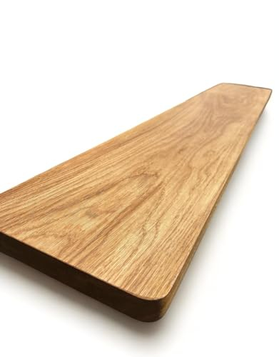 Fensterbank Eiche massiv mit abgerundeten Ecken, Stärke 4cm, geölte Treppenstufe, abgerundete Ecken, Holzpaneel, Eichenbrett (Eiche 60x25cm)