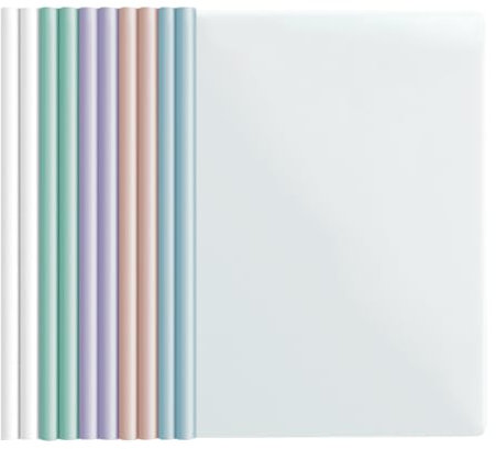 10 Feuilles A4 Reliure Dossier, Couverture De Rapport Transparent Coulissante, pour École Bureau Accueil Documents
