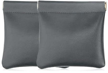 XURJUMI 2 Stück Mini Etui Klein Geldbeutel Leder Schlüsseltasche Geldbörse Herren Klein Mini Geldbeutel Münzbeutel Münzetui Schachtelbörse Mini Kopfhörer PU Ledertasche mit Schnapp Feder Verschluss