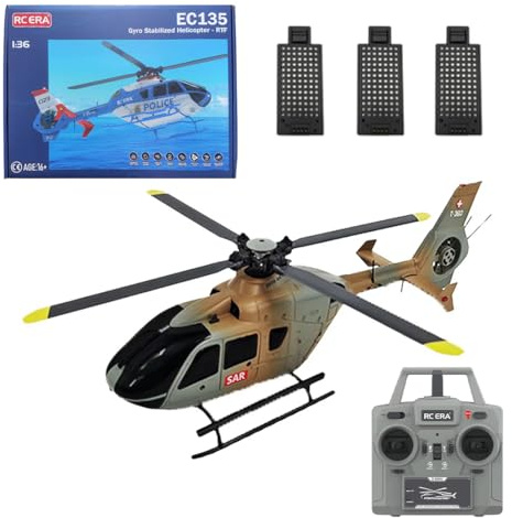 Meiurlex RC ERA C123 EC135 RC helikopter för vuxna, 2,4G 6CH fjärrstyrd flygmodell, 1/36 skala RC helikopter, gåva för vuxna och tonåringar (RTF-version)