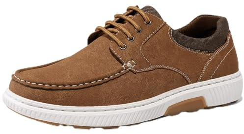 festooning Mens Casual Shoes Loafers & Slip-On Boat Shoes with Laceup Non-Slip Rubber Sole Brown Size 10