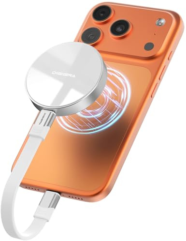 DIGIERA 512 GB magnetisk bärbar SSD, extern hårddisk med USB-C 3,2 Gen 2 x 2, hastighet upp till 2000 MB/S, kompatibel med iPhone 15/16-serien, PC/bärbar dator och andra USB-C-enheter, vit