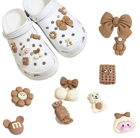 JOOTUEPO 9 PCS Charms mignons pour chaussures, décorations pour sabots en Croc Charms, charme imperméable/accessoires légers, cadeaux décoratifs en PVC de dessin animé pour garçons et filles