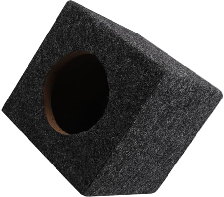 Hohopeti Caisson de Basses en Bois Carré 5 Pouces, Boîte de Haut-Parleur pour Voiture, Compatible Camion, Installation Rapide, Usage Audio Automobile