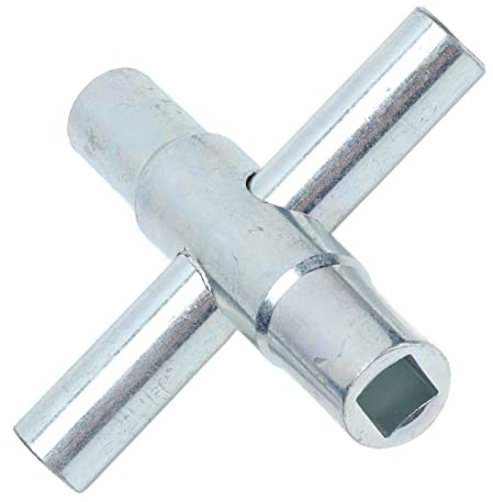 TOPINCN Llave Sillcock de 4 Vías 4 en 1 Llave Cruzada para Control de Cierre de Agua en Edificios 45# Acero Plata