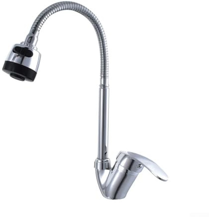 Rubinetto miscelatore per lavello da cucina, leva singola in lega di zinco, rubinetto per acqua calda e fredda, girevole a 360 gradi, per lavabo cromato