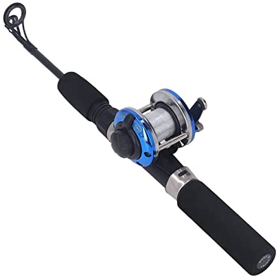 RASTKY Ensemble de Moulinet de Canne à Pêche sur Glace d'hiver, Canne Légère en Fiber de Carbone, Accessoires de Matériel de Mer pour Les Amateurs de Pêche sur Glace, Idéal pour la d'hiver