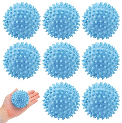 8 Pcs Tumble Dryer Balls | Reusable Energy Saving Silicone Laundry Balls for Faster Drying and Reducing Creases, Prevent Clothing from Getting Tangled(Blue Dryer Balls)