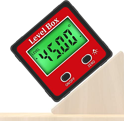 SANON Digitaler LCD Winkelmesser Neigungsmesser, Mini Winkelsucher Inklinometer mit Magnetfuß, Wasserdicht Digitaler Winkelmesser 0-360° Winkelmessgerät
