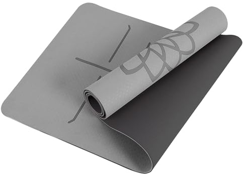 Mat Block Yogamatte mit rutschfestem, 0,6 cm dickem, reißfestem, hochdichtem TPE-Schaumstoff für Zuhause, Pilates und Bodenübungen und Fitness, Grau (183 cm L x 61 cm B) (ATPE002GY)
