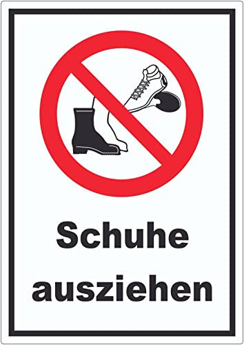 Schuhe ausziehen Aufkleber Symbol A7 (74x105mm)