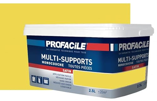 PROFACILE Peinture intérieure multi-supports, satin, murs, plafonds, boiseries, radiateurs, sans odeur, plusieurs teintes 2.5 litres
